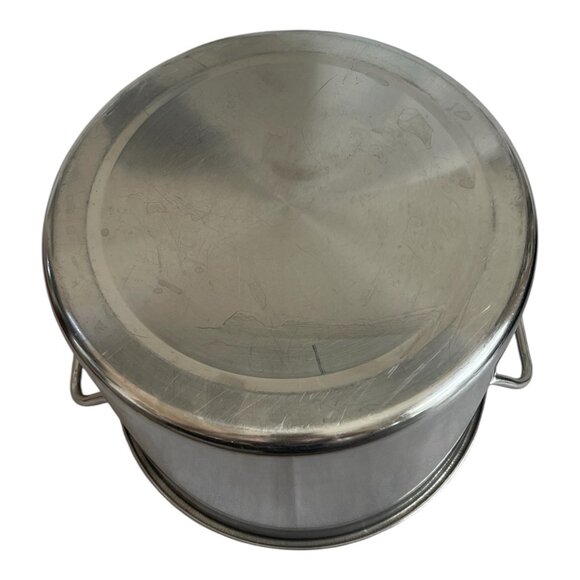Vintage 16 Qt Stainless Steel Stackable Pot with Metal Lid Durable Cooking Pan - Picture 4 of 4